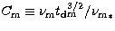 $C_{\rm m}\equiv\mbox{$\nu_{\rm m}$}\mbox{$t_{\rm d}$}_{\rm m}^{3/2}/\mbox{$\nu_{\rm m}$}_*$