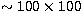 $\sim 100\times 100$