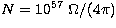 $N=10^{57}~\Omega/(4\pi)$
