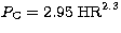 ${P_{\rm C}} = 2.95 \; {\rm HR}^{2.3}$
