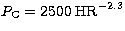 ${P_{\rm C}} = 2500 \; {\rm HR}^{-2.3}$