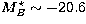$M^{\star}_{B} \sim -20.6$