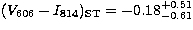 $(V_{606}-I_{814})_{\rm ST} =
-0.18^{+0.51}_{-0.61}$