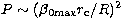$P \sim (\beta_{\rm 0max} r_{\rm c}/R)^2$