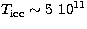 $T_{\rm icc}\sim{5}\ {10}^{11}$