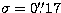 $\sigma = 0\hbox{$.\!\!^{\prime\prime}$}17 $