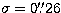 $\sigma = 0\hbox{$.\!\!^{\prime\prime}$}26 $