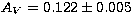 $A_V=0.122\pm0.005$