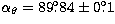 $\alpha_{\theta}=89\hbox{$.\!\!^\circ$}84\pm0\hbox{$.\!\!^\circ$}1$
