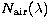 $N_{\rm air}(\lambda)$