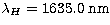 $\lambda_{H}=1635.0\;{\rm nm}$