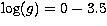 $\log(g)=0-3.5$