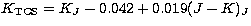 $K_{\rm TCS}=K_{J}-0.042+0.019(J-K)_{J}$