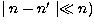 $\mid n-n^{\prime }\mid \ll
n)$