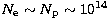 $N_{\rm e}\sim N_{\rm p}\sim 10^{14}$