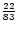 ${22 \over 83}$