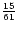 ${15 \over 61}$