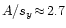 $A /s_y \!\approx\! 2.7$