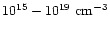 $10^{15}- 10^{19}~{\rm cm}^{-3}$