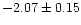 $-2.07 \pm 0.15$