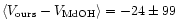$\langle V_{\rm ours} - V_{\rm MdOH} \rangle = -24
\pm 99$
