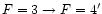 $F=3 \rightarrow F=4'$