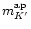 $m_{K'}^{{\rm ap}}$