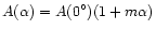 $A(\alpha)=A(0^\circ)(1+m \alpha)$