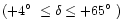 $(+4\hbox {$^\circ $ }\leq \delta \leq +65\hbox {$^\circ $ })$