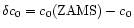 $\delta c_0 = c_0({\rm ZAMS}) - c_0$