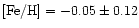 ${\rm [Fe/H]}=-0.05\pm0.12$