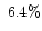 $~6.4\%$