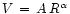 $V\,=\,A\,R^\alpha$