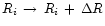 $R_i\,\rightarrow\,R_i\,+\,\Delta R$