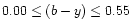 $0.00 \leq (b-y) \leq 0.55$