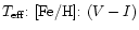 $T_{{\rm eff}}{:}~{\rm [Fe/H]}{:}~(V-I)$