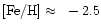 $\rm [Fe/H] \approx~-2.5$