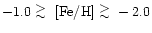 $-1.0~ \raisebox{-0.6ex}{$\stackrel{\textstyle >}{\sim}$ }~{\rm [Fe/H]}~ \raisebox{-0.6ex}{$\stackrel{\textstyle >}{\sim}$ }-2.0$
