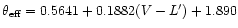 $\theta_{{\rm eff}}=0.5641+0.1882(V-L')+1.890$