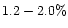 $1.2-2.0\%$