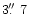 $3\hbox{$.\!\!^{\prime\prime}$ }7$