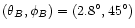 $(\theta _B,\phi _B)=(2.8^{\circ },45^{\circ })$
