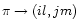 $\pi\rightarrow(il,jm)$