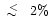 $\,\lower2truept\hbox{${< \atop\hbox{\raise4truept\hbox{$\sim$ }}}$ }\,2\%$