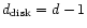$d_{\rm disk}=d-1$