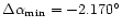 $\Delta\alpha_{{\rm min}}=-2.170^{\circ}$