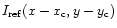 $I_{{\rm ref}}(x-x_{\rm c},y-y_{\rm c})$