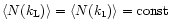 $\left\langle N(k_{\rm L}) \right\rangle= \left\langle N(k_{\rm 1}) \right\rangle= {\rm const}$