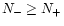 $N_{-}\ge N_{+}$