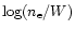 ${\rm log}(n_{\rm e}/W)$